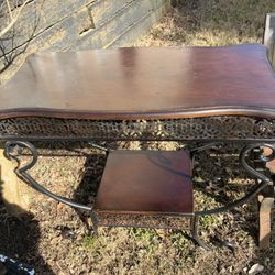 Table. Wood And Metal. 33x16. 30” Tall. 