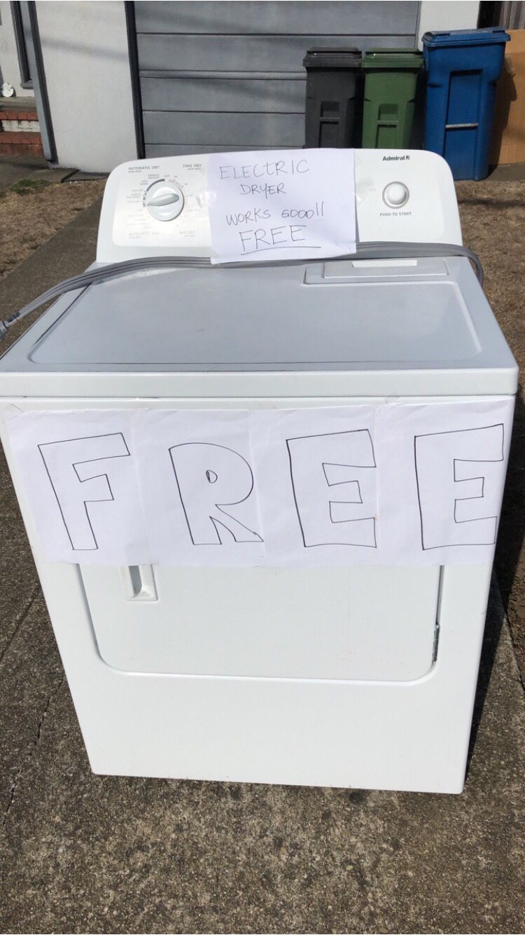 Electric dryer Free works Great ! Come get today {contact info removed}