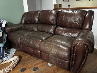 Leather double sided recliner Sofa