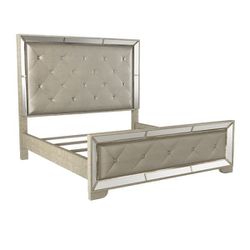 Silver Bronze Mirrored King/California King Bed