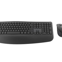 Logitech Signature Comfort Plus Combo MK880 Wireless Keyboard and Mouse Combo, Full-Size Comfort Keyboard with Palm Rest, Silent Clicks, Bluetooth, fo