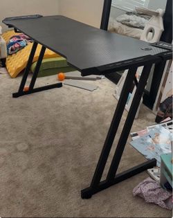 Large black gaming desk