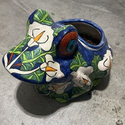 Ceramic Planter(frog) Hand Painted