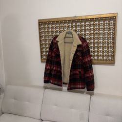 Red and Black Plaid Jacket W/ Sherpa Lining 