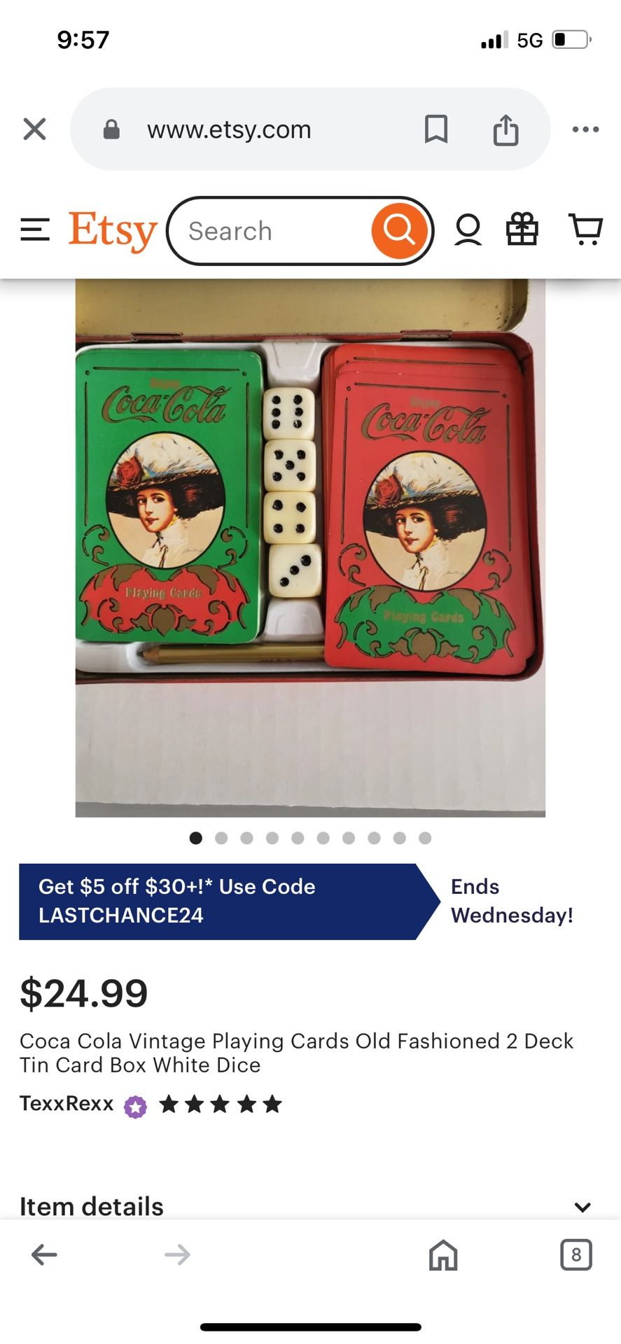 Coca Cola Playing Cards And Dice