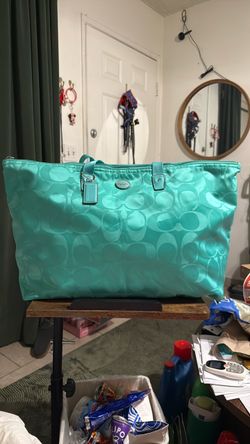 Coach Signature Tote Bag Teal