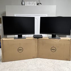 Dual Dell 24 Inch Monitors with Dell D6000 Docking Station