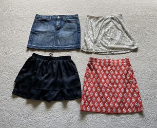 4  Mini Skirt Lot Denim J Crew Abercrombie Size Small