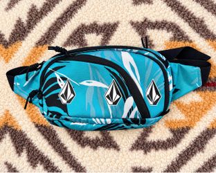 New Volcom Teal Tropical Sling Bag / Fanny Pack