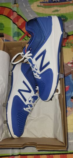 Brand New New Balance Blue White Metal Low Baseball Cleats Size 7.5