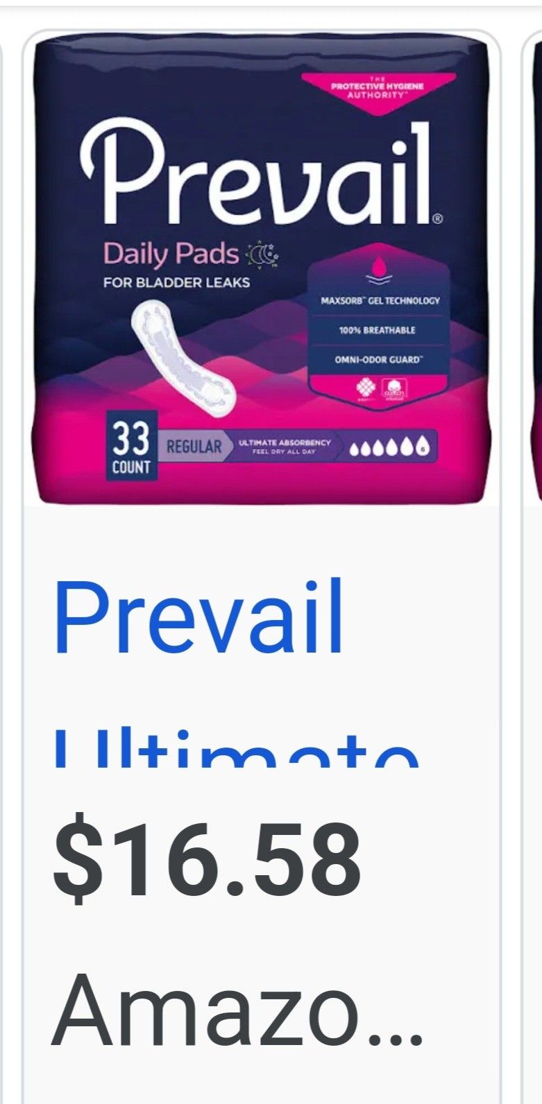 Sanitary Pads New 33 In Each Packet. I'm Selling For $4 each or 6 For $20.