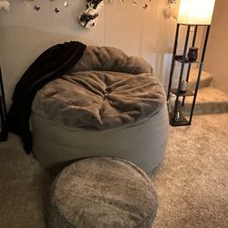 Giant Foam Chair and Ottoman w/foldable Mattress and Pillow