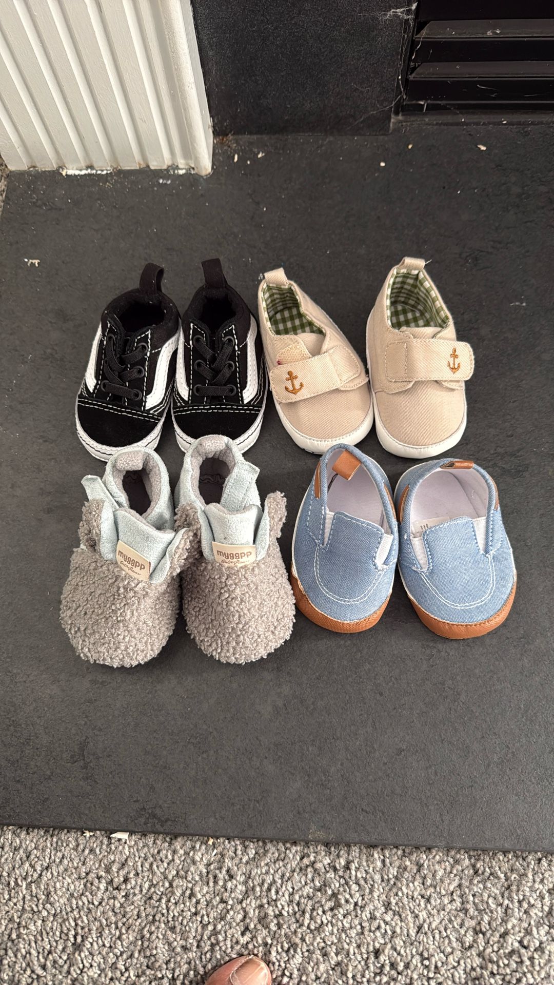 4 newborn sized shoes including VANS