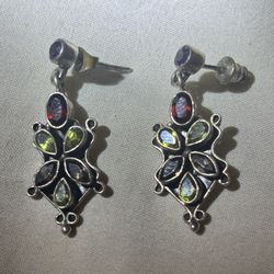 Petite Sterling Silver Gemstone Earrings 925