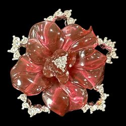 Vintage Nolan Miller Glamour Collection Purple French Chateau Flower Pin Brooch