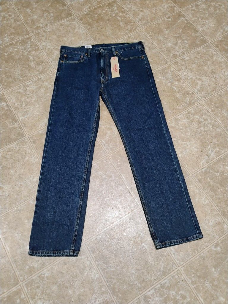Levi Mens Jeans 505 W38 L34 Dark Blue