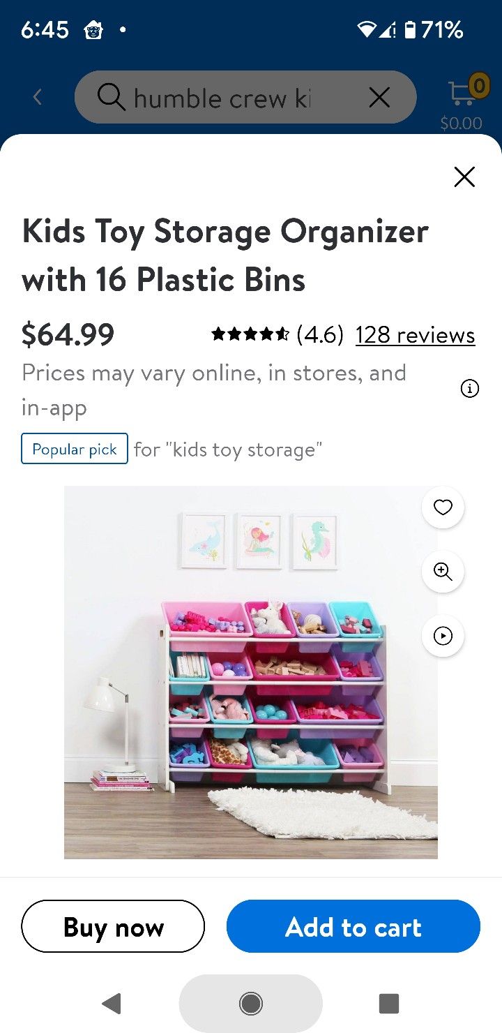 NIB Humble Crew Toy Storage w/Bins  