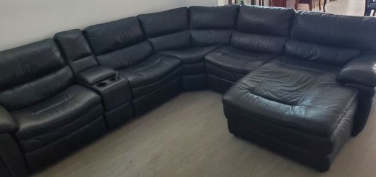 Black Leather Sectional Recliner