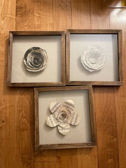 Framed Paper Flower Art Set