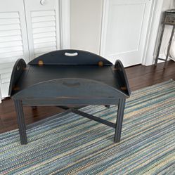 Navy Blue Solid Wood Coffee Table