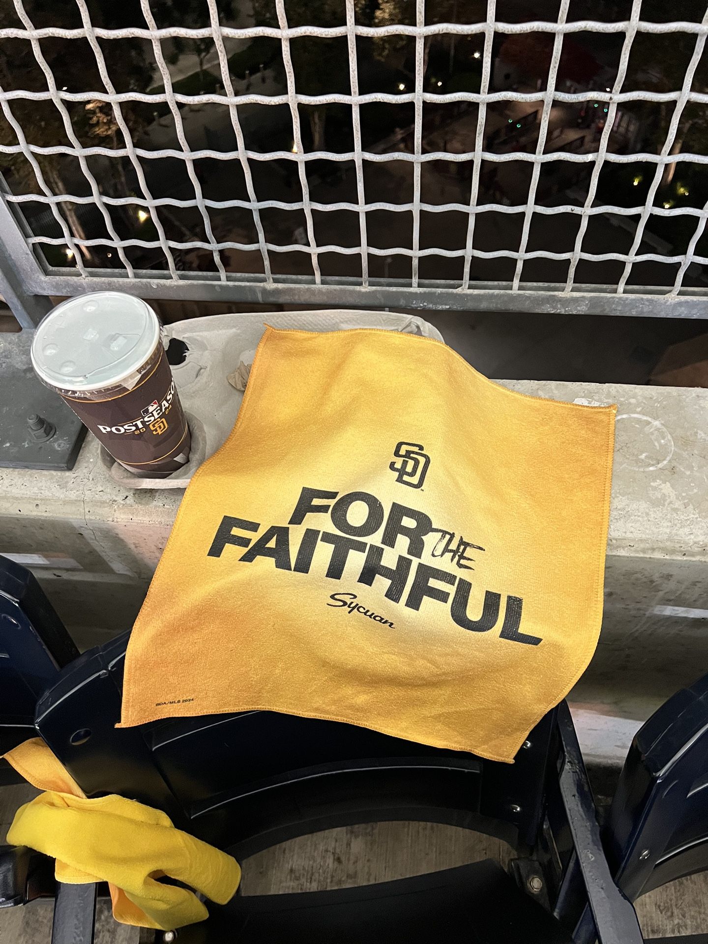LAST ONE! NEW! 2024 San Diego Padres Postseason Giveaway Rally Towel “For The Faithful” From Game 1 Wild Card Vs Atlanta Braves