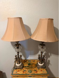 Antique cherub lamps