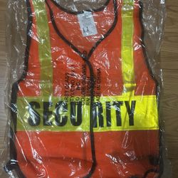 Security Vest Hi Visibility, Reflective Security Orange Vest New size M
