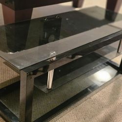 Glass Entertainment System Table