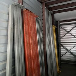 Pallet Racking 10 Foot Tall by 4 Foot Deep Uprights and 8-10 foot Long Support Beams 