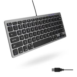 Macally Small USB Wired Keyboard for Mac and Windows - 78 Scissor Keys, 13 Shortcut Compatible Apple Keyboard - Mini Compact USB Computer Keyboard Tha