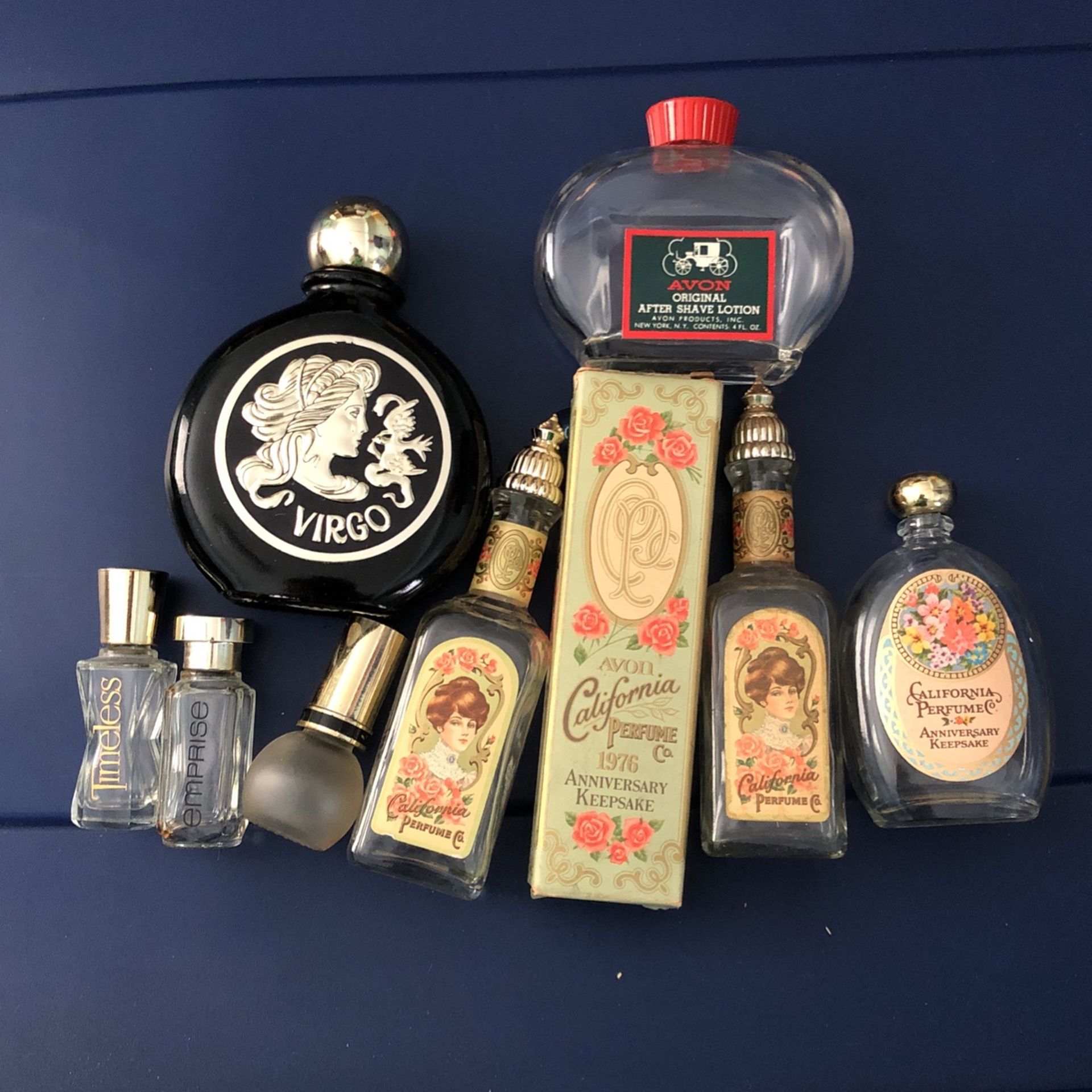 Avon California Perfume 1976 Anniversary Keepsake Bottles And More Lot Of 8