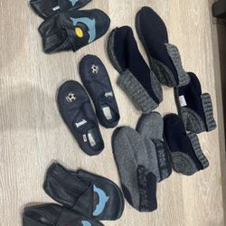 Wool And Leather Slippers