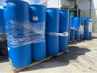 Plastic blue barrel