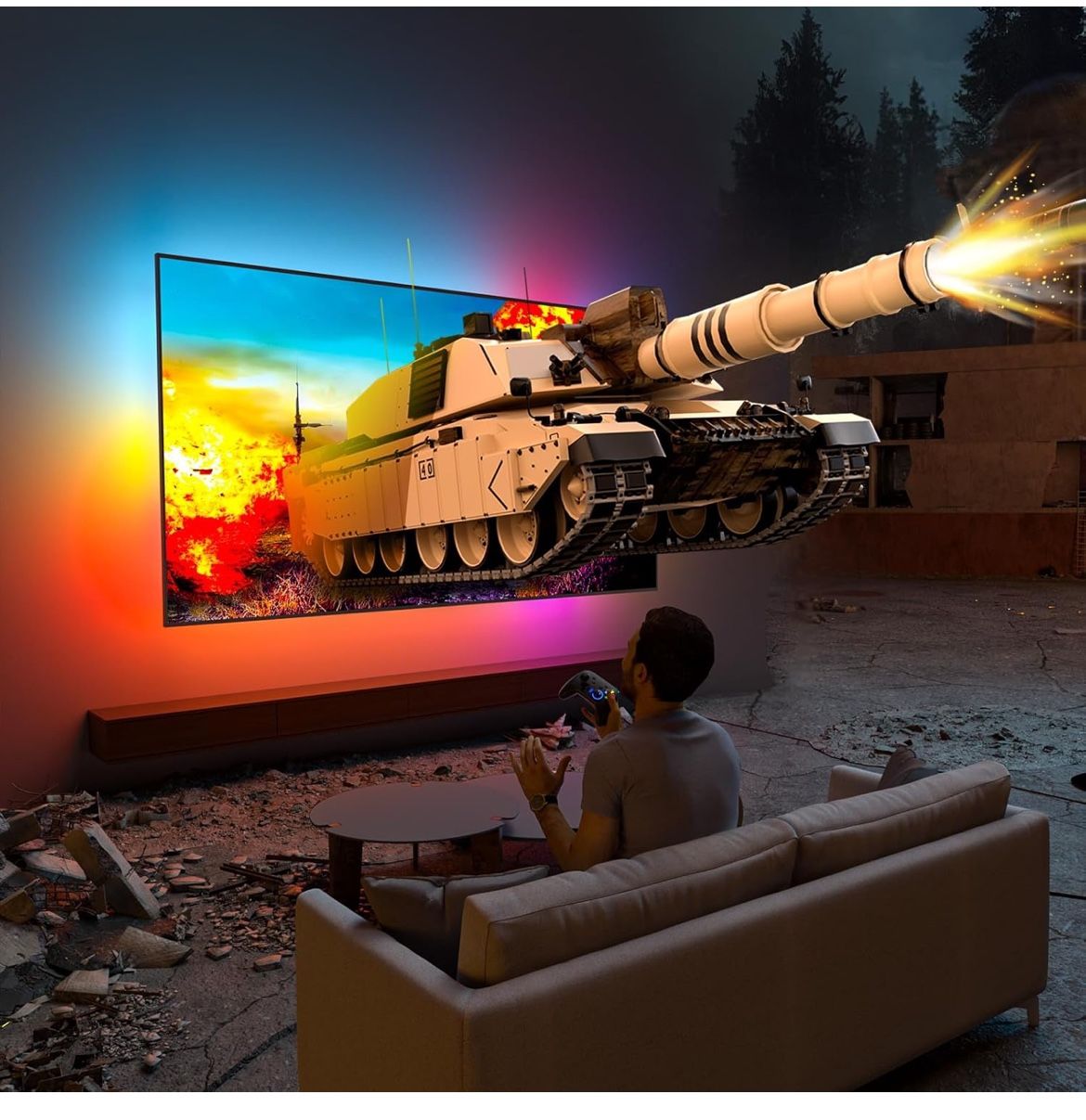 Lytmi Fantasy 3 TV Backlight Kit HDMI 2.1 with Sync Box Wi-Fi for 55~60 inch