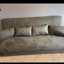 Futon / Couch With Four Matching Pillows 