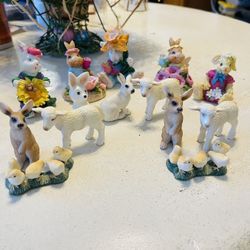 14 Mini Easter Figurines 