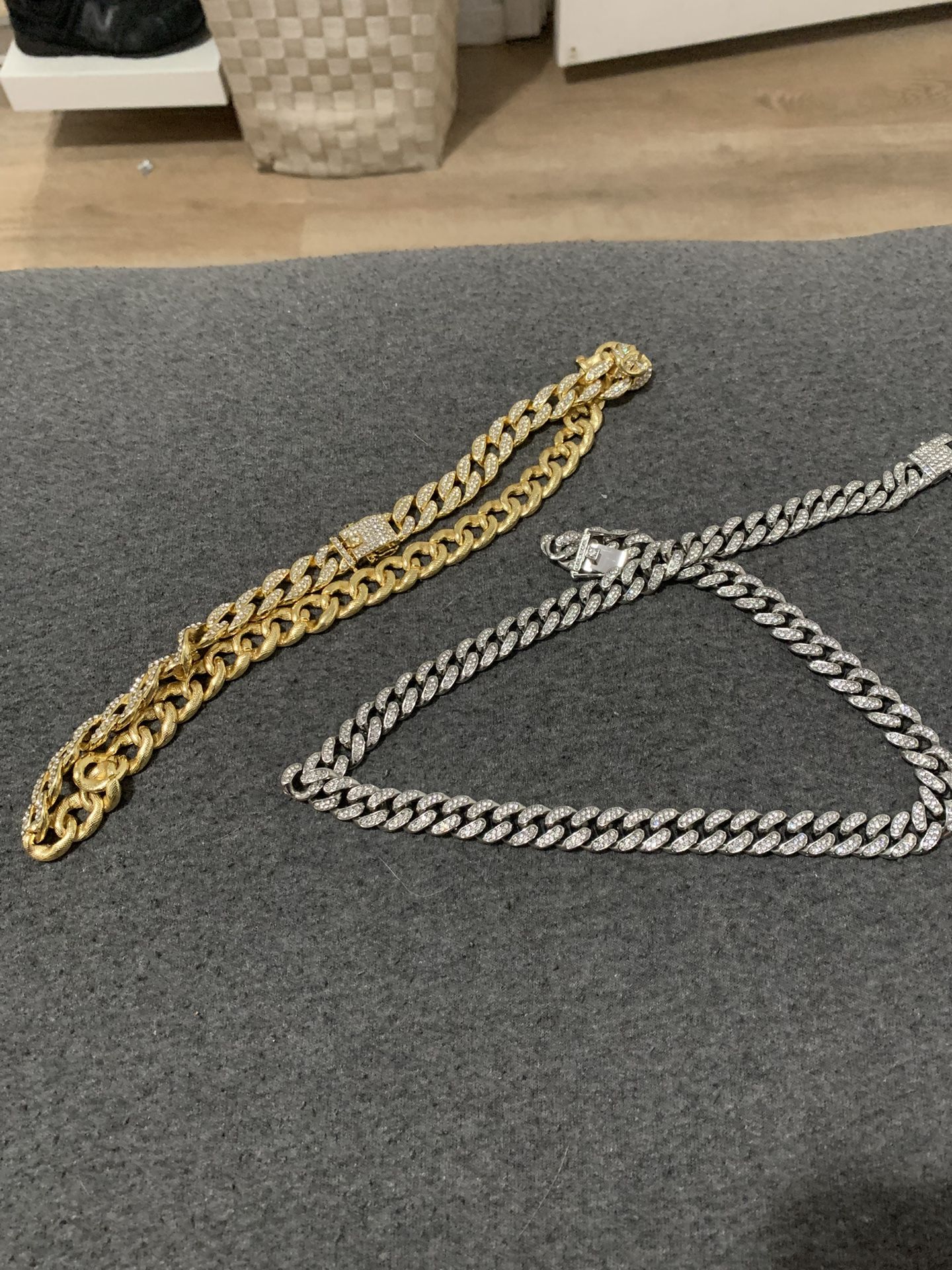 FAKE Gold And Silver Diamond Chain