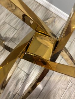 Glass Gold dinning table