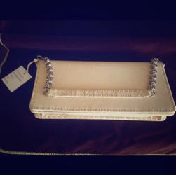 Ann Taylor cream suede clutch/purse