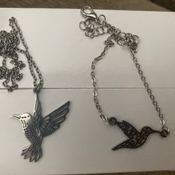 New Hummingbird Necklace and Bracelet Set