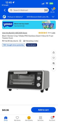 Black+Decker Crisp ‘N Bake PRO Stainless Steel 4-Slice Air Fryer Toaster Oven