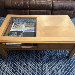 Mid-Century Modern Coffee Table – Glass Display Insert