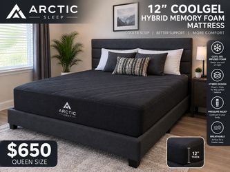 New 12β Queen Artic Hybrid Mattress - Now Discontinued! $0 Down Financing! Same Day Delivery Available