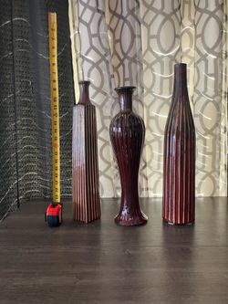 Antique Decorative Flower Vases - Set of 3