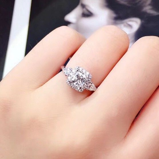 "Beautiful Pure Princess Cut CZ Square Romantic Wedding Ring for Women, K860