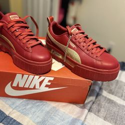 Red Pumas $75 Custom Nikes $65 Black And Whites $40 Tan Boots $45