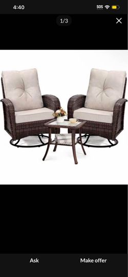 Luxury 3-Piece Outdoor Swivel Wicker Patio Set