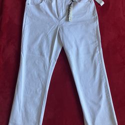 JONES NEW YORK lexington straight JEANS WHITE WOMENS PANTS Size 18 ‼️ NEW - Retail $ 74 ‼️ 50% OFF ‼️