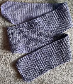 64.5”-long, 6”-wide Purple-yarn, Black-fringe/embroidery floss Homemade Scarf