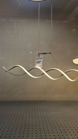 Modern Wave LED Pendant Light Chrome